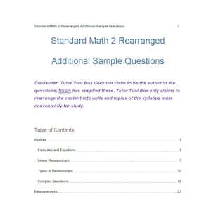 HSC Standard Math 2 Unit Practice Questions by Subject and Topic