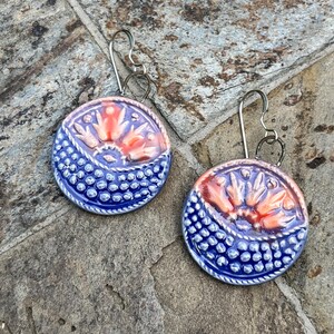 Sunset Seascape Handmade Ceramic Earrings