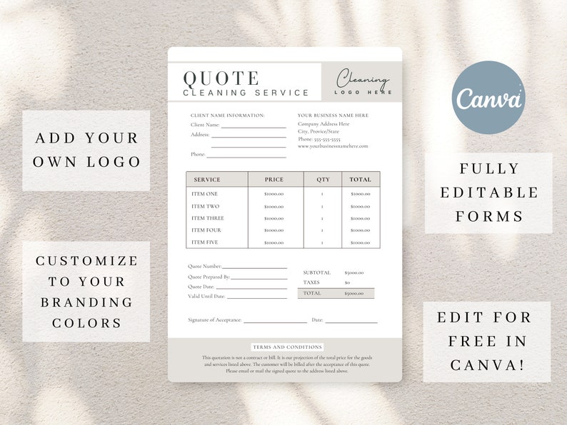 Professional Cleaning Service Quote, Commercial Cleaning Business