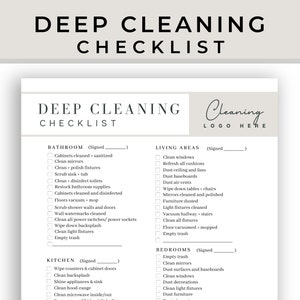 Professional Residential Deep Cleaning Checklist, Editable House Deep Cleaning Template, Deep Cleaning Service List, Cleaning Service Form