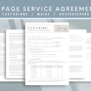 Editable Cleaning Services Agreement, Cleaning Contract, Cleaning Services Contract, Cleaner Business Form, Residential Cleaning Agreements