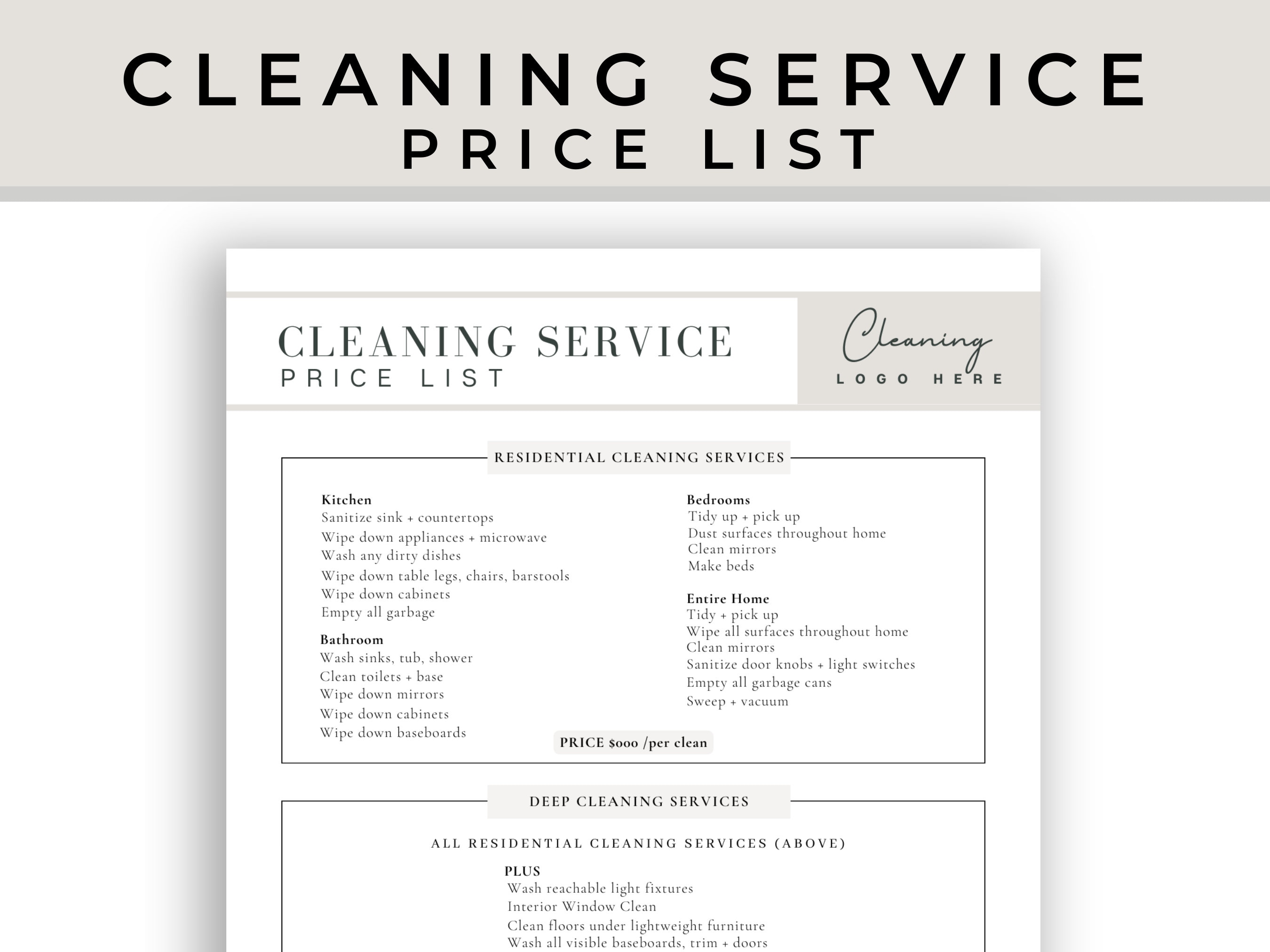 A Pricing Guide for House Cleaners