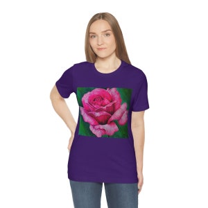 Camiseta de manga corta Pink Rose Unisex Jersey
