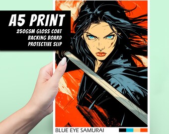 Blue Eye Samurai Art Print: Glossy Anime Wall Decor (A5)