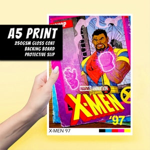 X-Men 97' Bishop A5 Art Print - Marvel, Anime, Prezent, Dekoracja, Popkultura, Sztuka ścienna, Duża pocztówka, Sztuka komiksowa, Bajki, TV