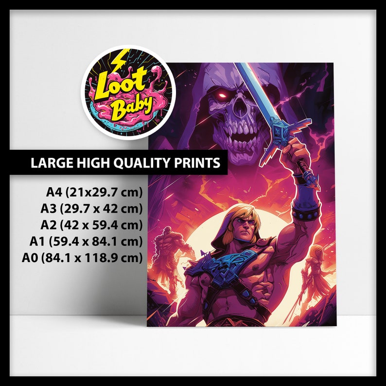 He-man: Masters of the Universe Epic Wall Art Print Unleash the Power