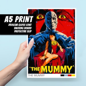 Mumia A5 Art Print - Prezent, Dekoracja, Popkultura, Sztuka ścienna, Duża pocztówka, Plakat filmowy w stylu vintage, Urodziny, Chłopcy, Dziewczynki