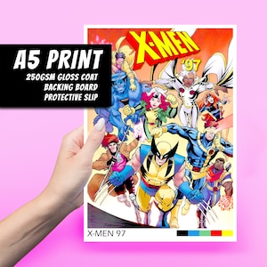 X-Men 97' Variant A5 Art Print - Marvel, Anime, Prezent, Dekoracja, Popkultura, Sztuka ścienna, Duża pocztówka, Sztuka komiksowa, Bajki