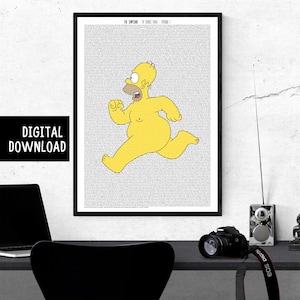 The Simpsons-Episode 1-Script Poster-Digital Download-Great Gift For Movie, TV and Video Game Lovers-Large High Resolution Wall Art
