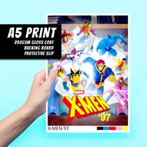 X-Men 97' A5 Art Print - X-Men, Marvel, Anime, Prezent, Dekoracja, Popkultura, Sztuka ścienna, Duża pocztówka, Sztuka komiksowa, Bajki