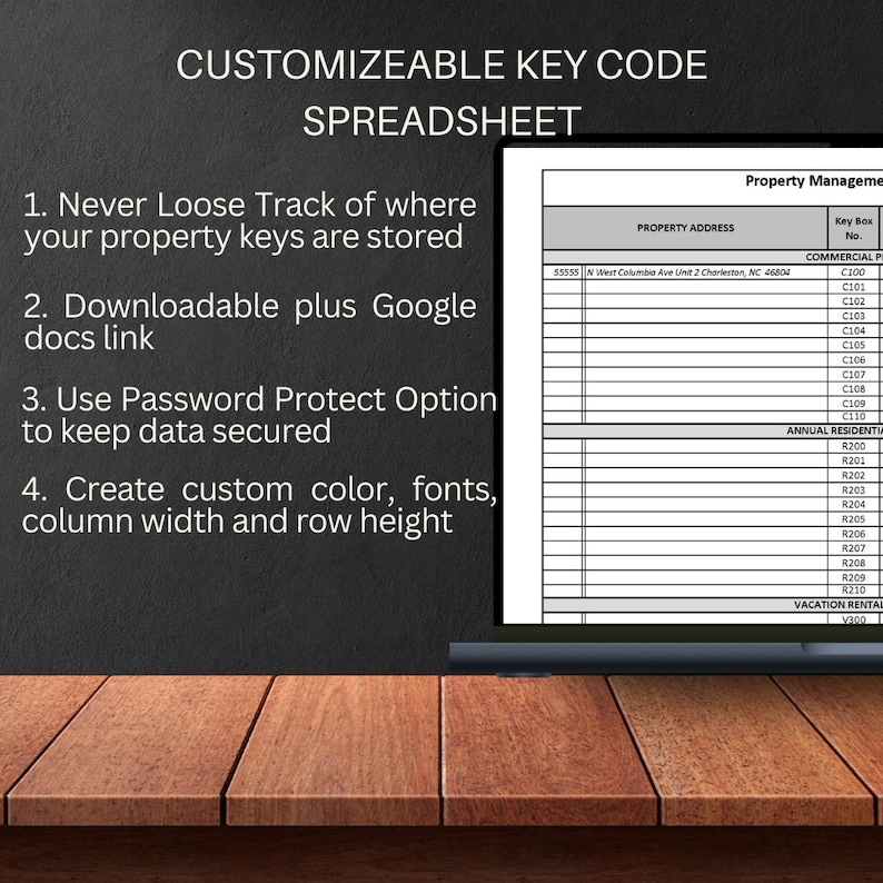 Key Code List, Key Storage Tracking Spreadsheet, Google Docs and Excel ...