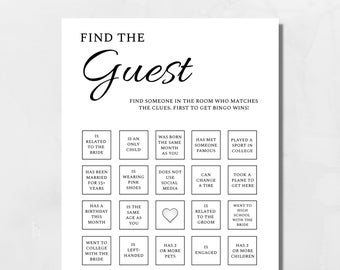 Find the Guest Bridal Shower Game