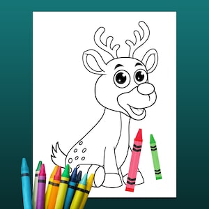 Reindeer Coloring Page - Digital Download!
