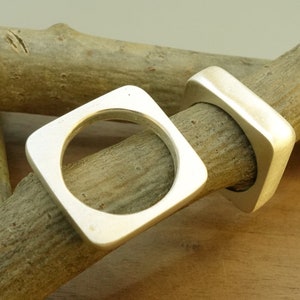 Silver Square Ring Arch Ring Wedding Ring Sterling Silver Square Ring Mens Square Ring Womens Square Ring Modern Silver Ring