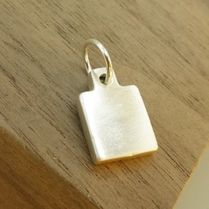 Square Sterling Silver Stamping Pendants Silver Charm Necklace Blank Silver Engraving Pendant Square Stamping Personalized Jewelry