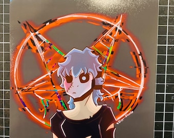 Sally face glitch cult print