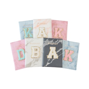 Gepersonaliseerde paspoorthouder Gepersonaliseerde chenille-patch monogram paspoorthoes kinderpaspoorthouder reiscadeau aangepast cadeau bruidsmeisje