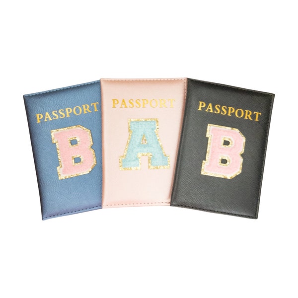 Personalized Passport Holder Travel Wallet Passport Case Monogram Passport Cover Kids Passport Holder Travel Gift For Kids Chenille Patch