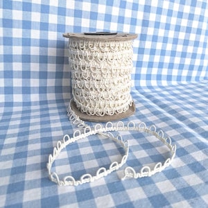 Elastic Button Loops Ivory - By the Yard - Bridal Looping - Rouleau Loops - 1/2&quot; Spacing - Gown Looping - Fancy Button Loops