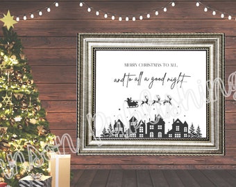 Santa Claus "And to all a goodnight..." Neighborhood Digital Printable Art