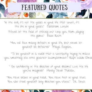 Blank Monthly Calendar- Inspirational Quotes Printable (landscape 11 X ...
