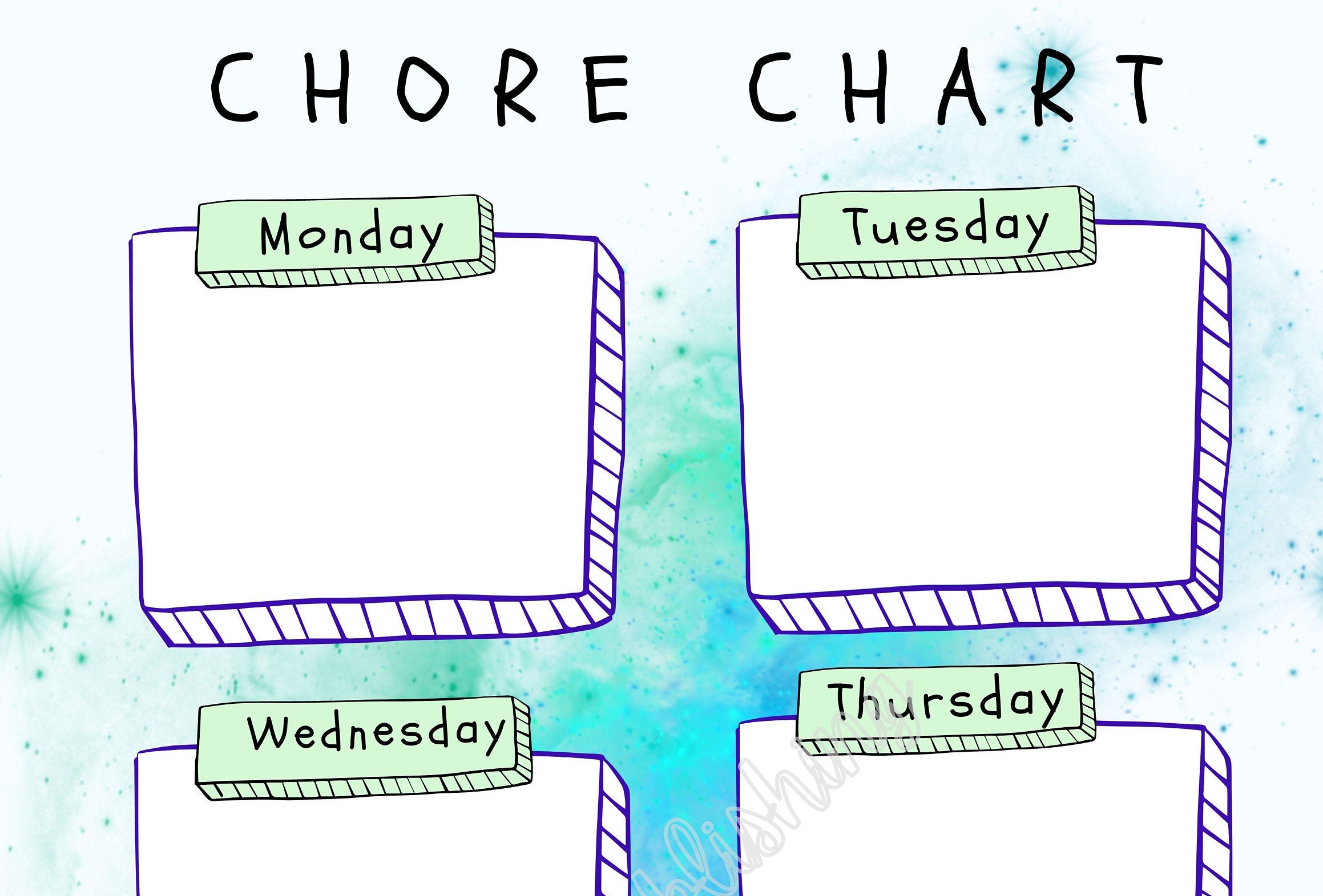 Weekly Chore Chart Printable - Etsy