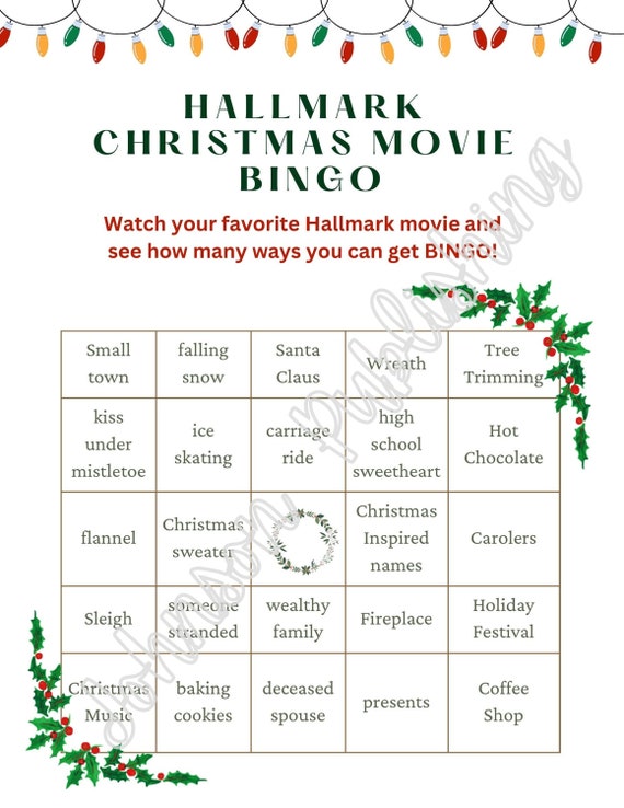 Hallmark Hallmark Channel Christmas Movie Bingo Cards (4 Cards With Envelopes