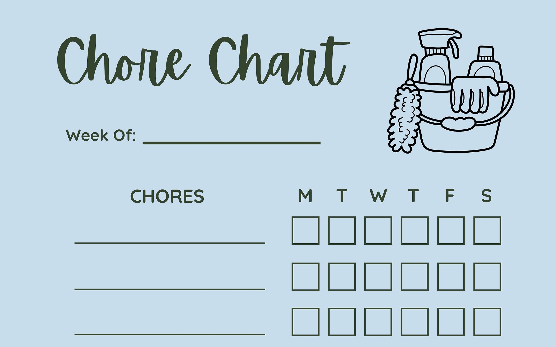 Weekly Chore Chart Printable - Etsy