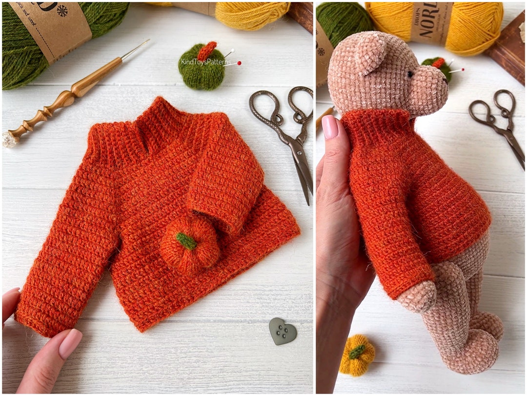 Small Sweater Crochet Pattern, Clothes for Toy for 10,11,12 Inches Toys