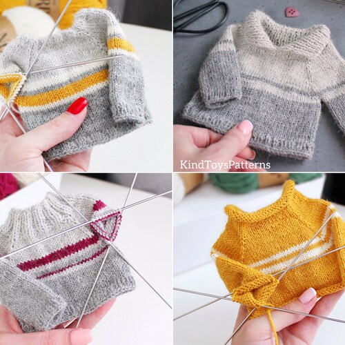 Small Sweater for Toy Knitting Pattern 4 Types of Sweaters Etsy