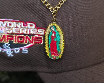 Virgin Mary Chain Enamel Pin – Bag Charm | Gift for Her | Virgen de Guadalupe | Lapel Badge