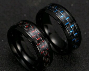 Meteorite Patten Carbon Fiber Ring - Etsy