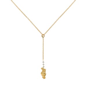 Gold nugget necklace with diamonds