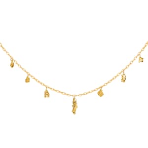 Necklace with shiny nuggets
