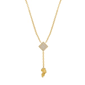 Gold nugget necklace with swarovski
