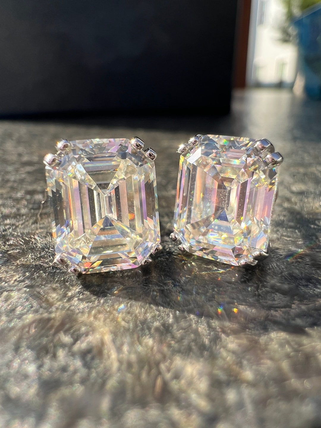 1.5 Carat / 3 TCW Emerald Cut Lab Created Diamond Simulant 925 Sterling