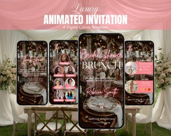 Invitación editable para brunch de despedida de soltera / Invitación animada para despedida de soltera / Plantilla editable / Invitación para despedida de soltera / Brunch de despedida de soltera