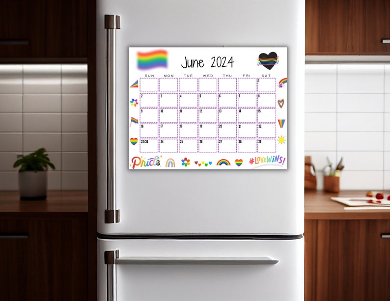 EDITABLE Printable June Calendar 2024 Summer LGBT Calendar Etsy