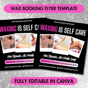Wax Booking Flyer | Wax Flyer | Body Wax Booking Flyer | Spa Wax Flyer | Body spa | Wax Book Now Flyer | Esthetician Booking Flyer | Canva