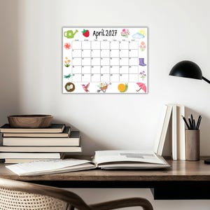 EDITABLE April Calendar 2027 | Printable Wall Calendar 2027 | Cute ...