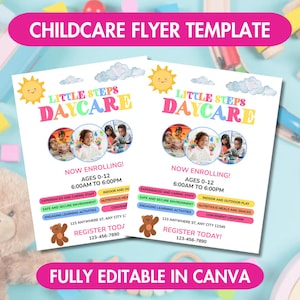 Daycare flyer | Childcare Flyer | Baby Sitter Flyer | Day Care Template | Pre-School Advertisement | Sign up Flyer | Editable Template
