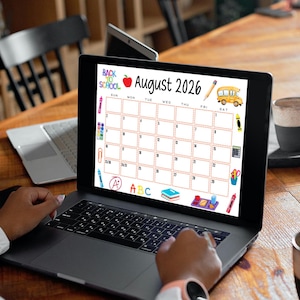 EDITABLE Printable August Calendar 2026 | Back To School Calendar | Classroom Calendar | Cute August 2026 Calendar | Monthly Calendar image 4