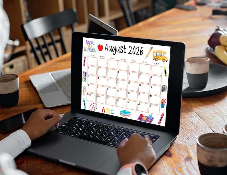 EDITABLE Printable August Calendar 2026 | Back To School Calendar | Classroom Calendar | Cute August 2026 Calendar | Monthly Calendar image 4