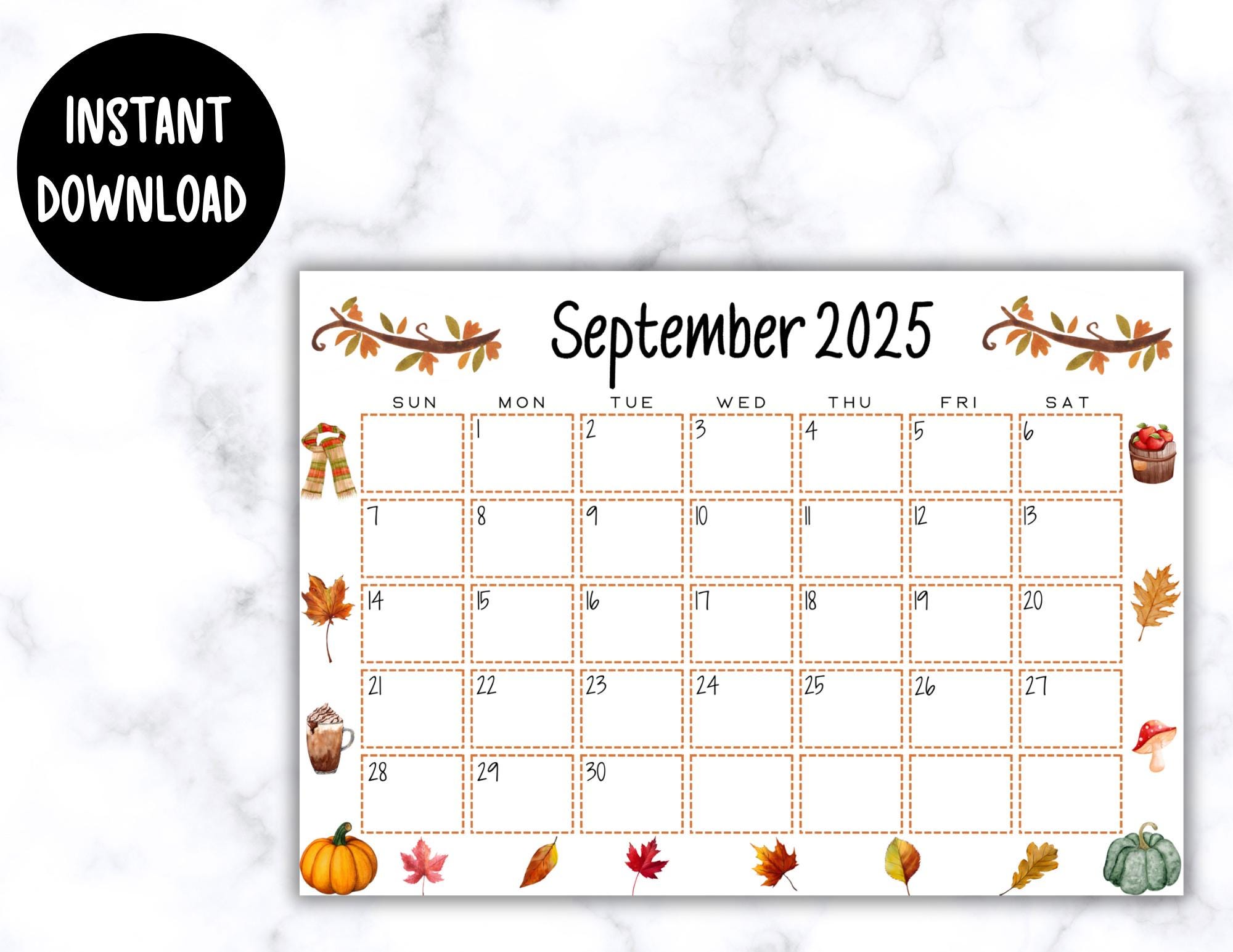 EDITABLE Printable September Calendar 2026 | September Calendar W ...