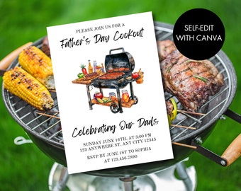 Editable Fathers Day Barbecue Invitation | Father's Day Cookout | Father's Day Invitation | Father's Day BBQ Invitation | BBQ Invitation