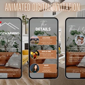 Digital Housewarming Party Invitation | New Home | Housewarming Party | Home Sweet Home | Welcome Home | New Homeowner | Editable Template