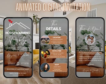 Digital Housewarming Party Invitation | New Home | Housewarming Party | Home Sweet Home | Welcome Home | New Homeowner | Editable Template
