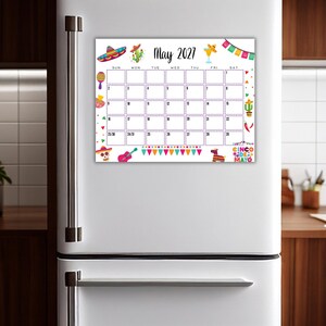 EDITABLE Printable May Calendar 2027 | Cinco De Mayo Themed Calendar | Classroom Calendar | Family Calendar | Monthly Calendar image 2