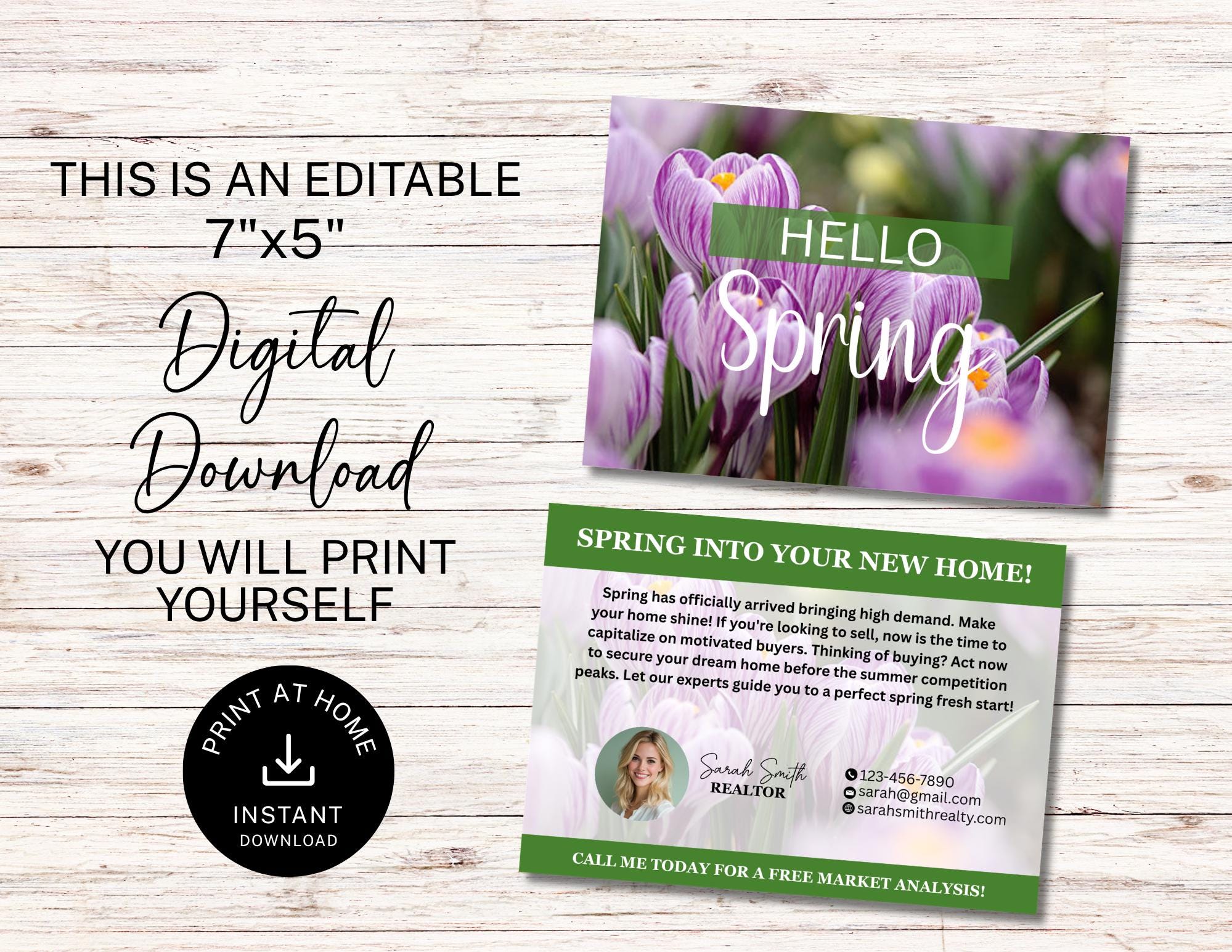 Real Estate Hello Spring Postcard | Agent Spring Mailer Real Estate ...