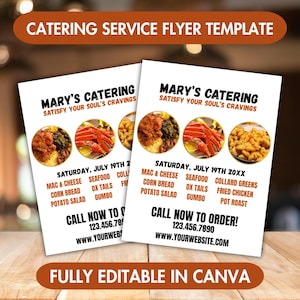 Catering Service Flyer Template | Restaurant Flyer | Catering Flyer | Restaurant Menu Flyer | Soul Food Flyer | Fundraiser Flyer